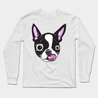 Boston Terrier Face Long Sleeve T-Shirt